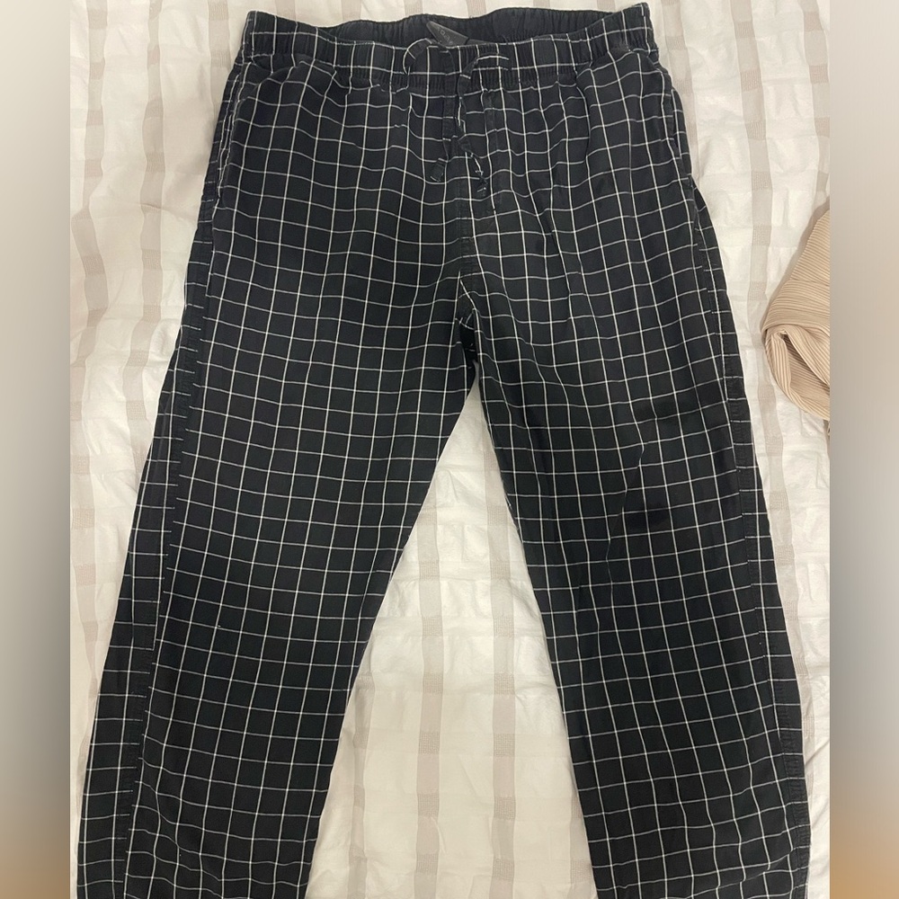Men's Black Checkered Pants